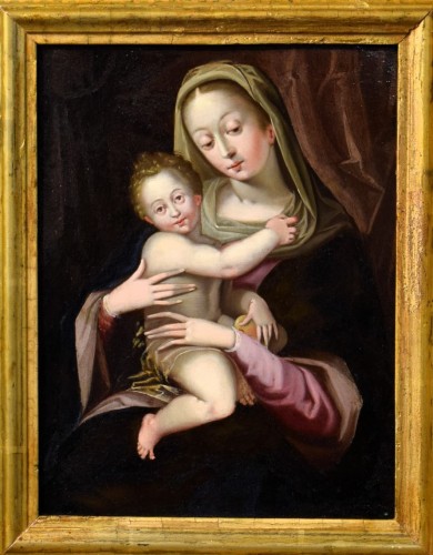 Vierge à l'Enfant  - Maître flamand du 16e siècle - Tableaux et dessins Style Renaissance